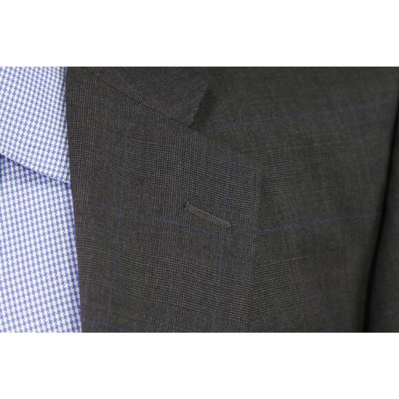 Hickey Freeman Dark Green Blue Plaid 2-Btn Wool Blazer Jacket 43L - Picture 5 of 8